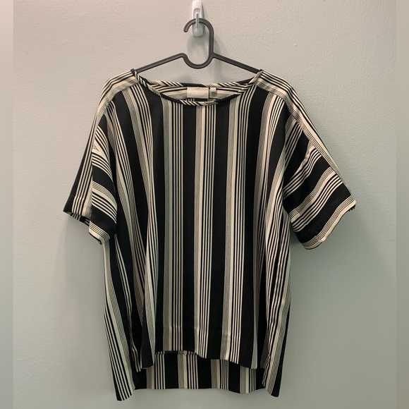 Business Causal Stripped black and off white tee by In Wear - Picture 1 of 4